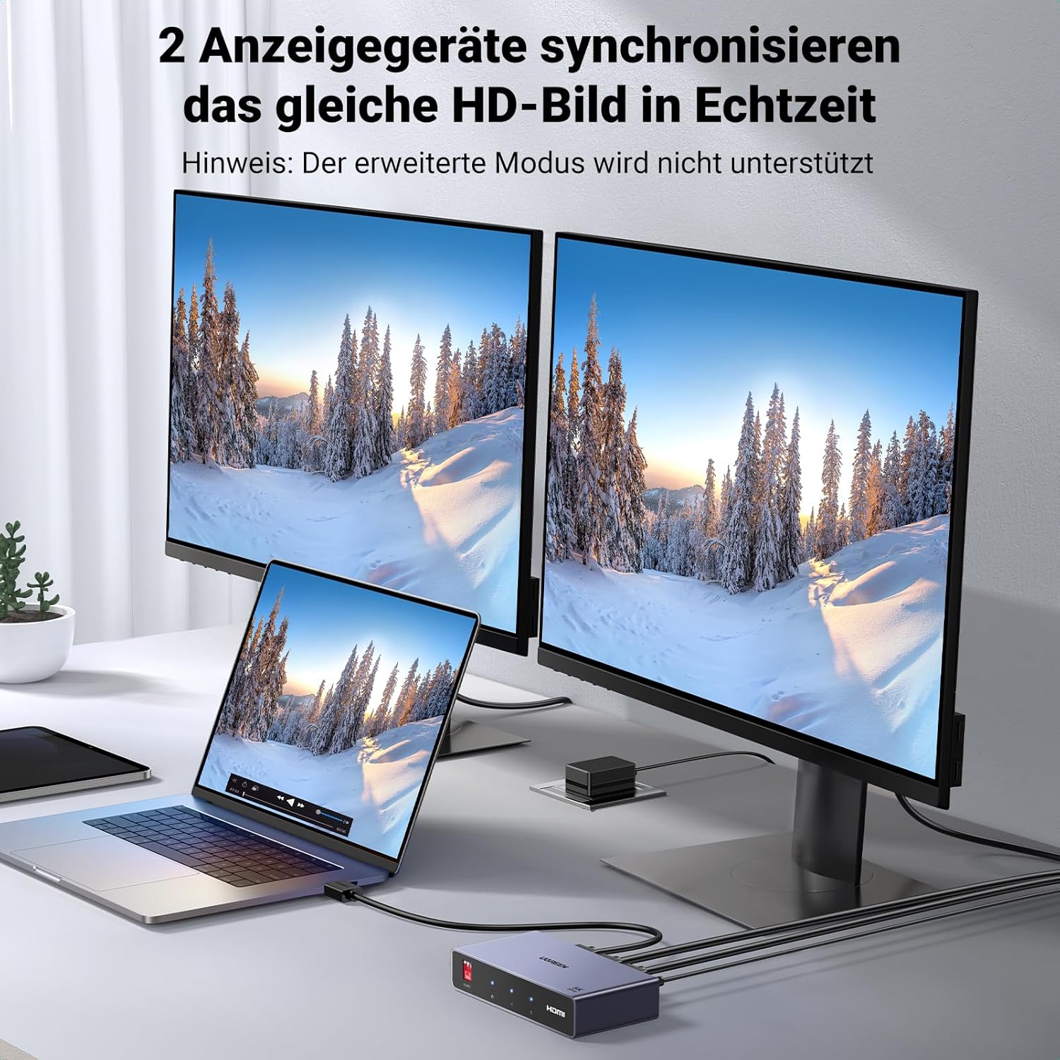 Detalle 2 de UGREEN HDMI Splitter 1in2 8K@60Hz 🔌