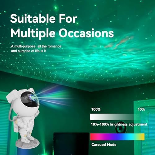 Detalle 1 de Mooyran TYD-YHY-001 Astronaut Star Projector with 360° Head and Timer