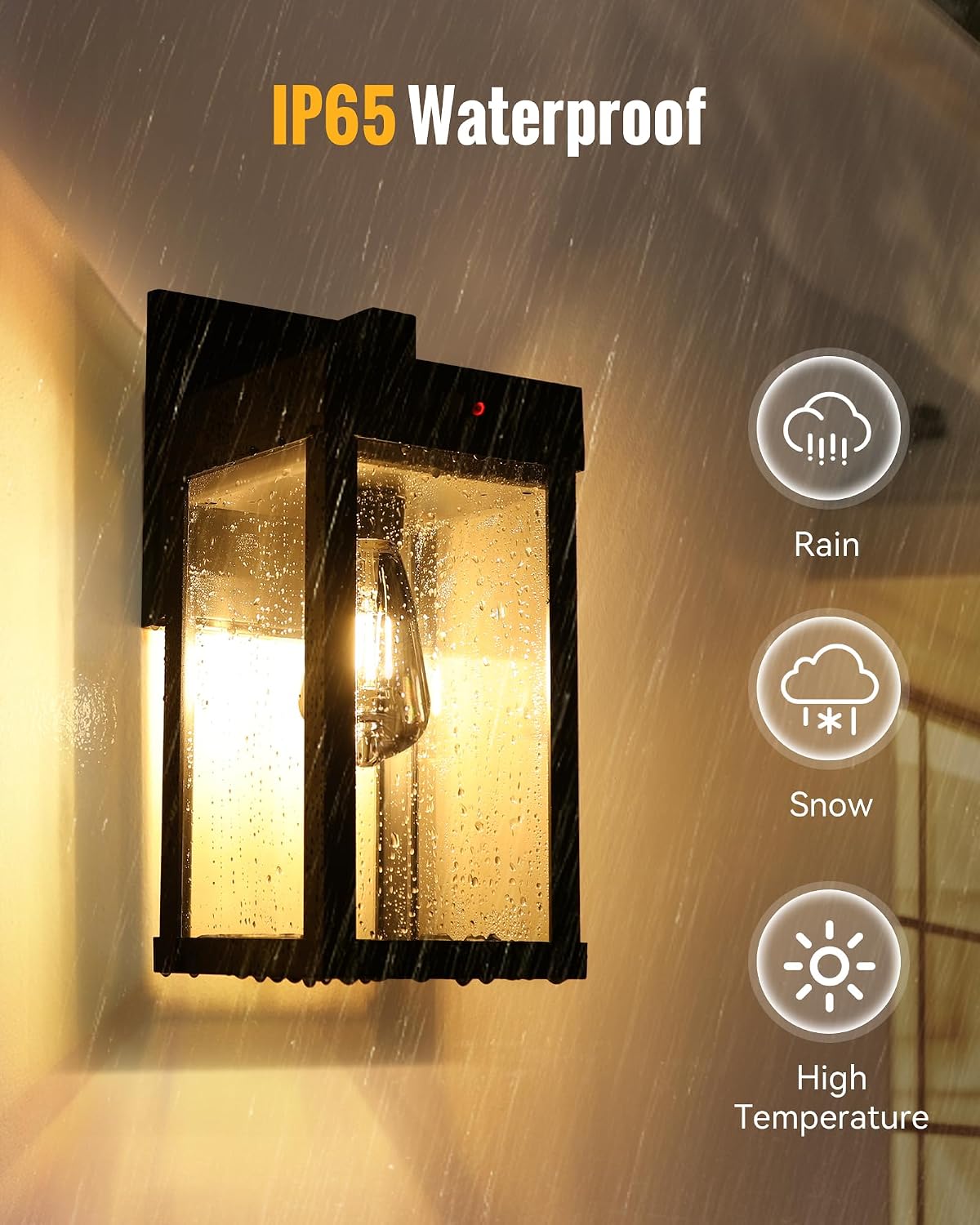 Detalle de FabStyl FSW4 Solar Motion-Sensor Wall Lanterns, 2-Pack, 3 Modes, IP65