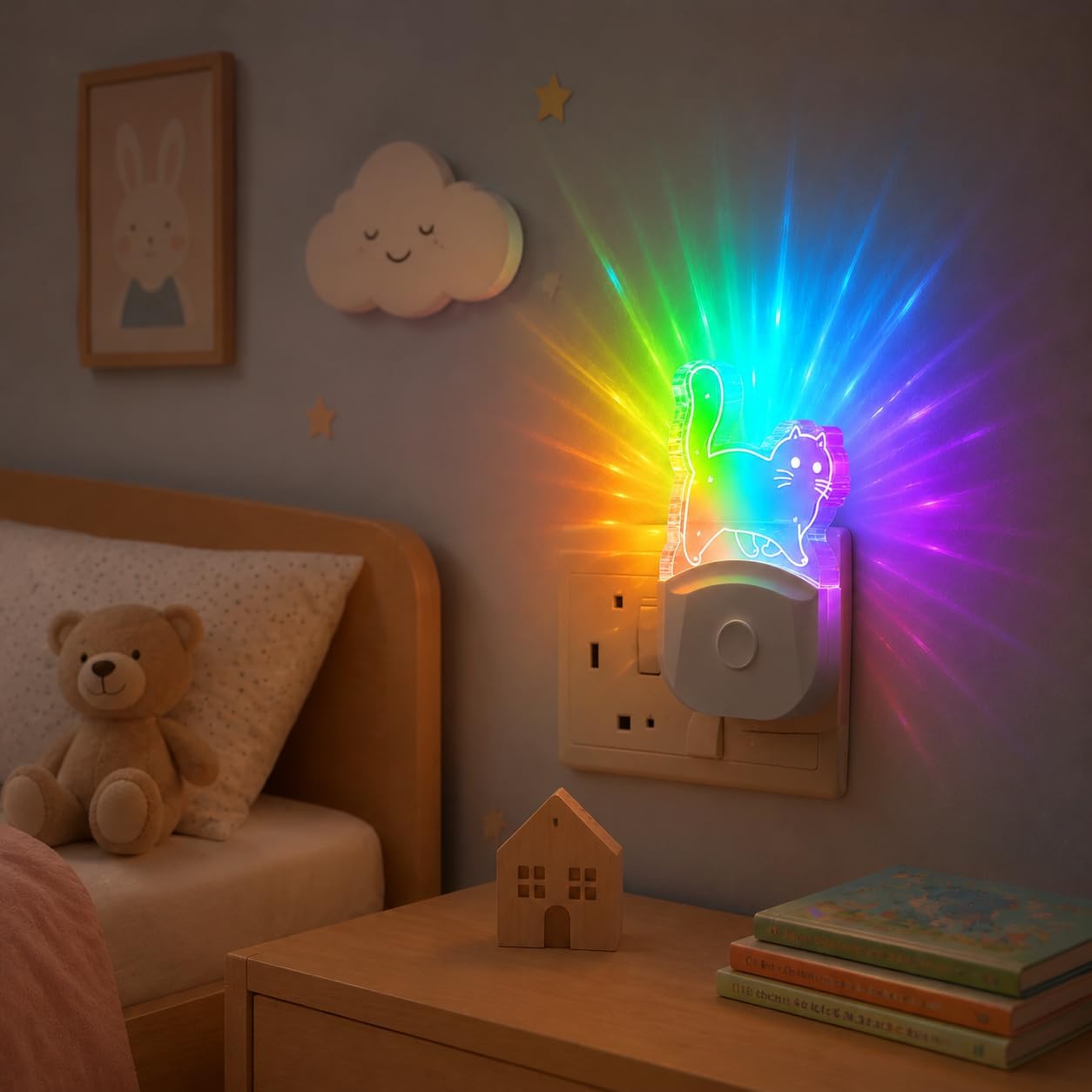Thumbnail 6 de Emeritpro Night Light Plug-in Wall (Pretty Cat) – 8-Colour RGB + Dusk to Dawn Sensor, 2 Pack