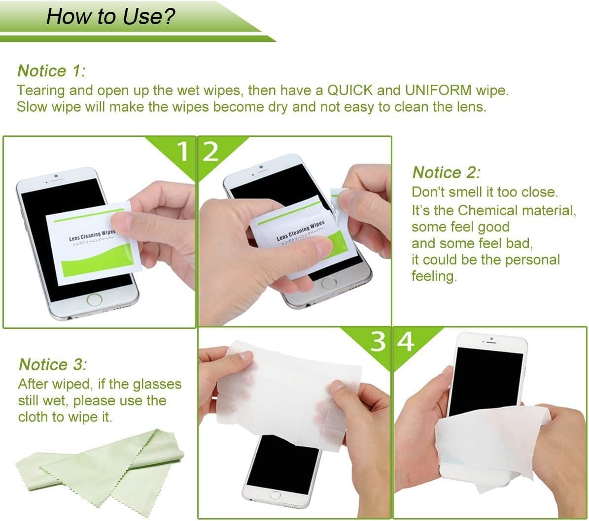 Detalle de EOTW Screen Wipes (Individually Wrapped) – 240 computer screen cleaner wipes kit