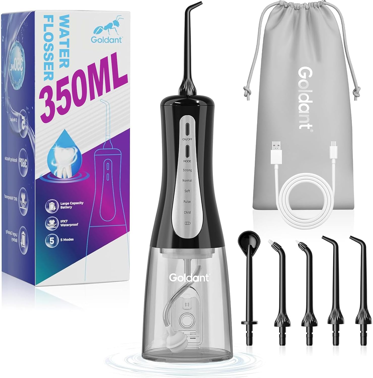 GOLDANT 350ML cordless water flosser