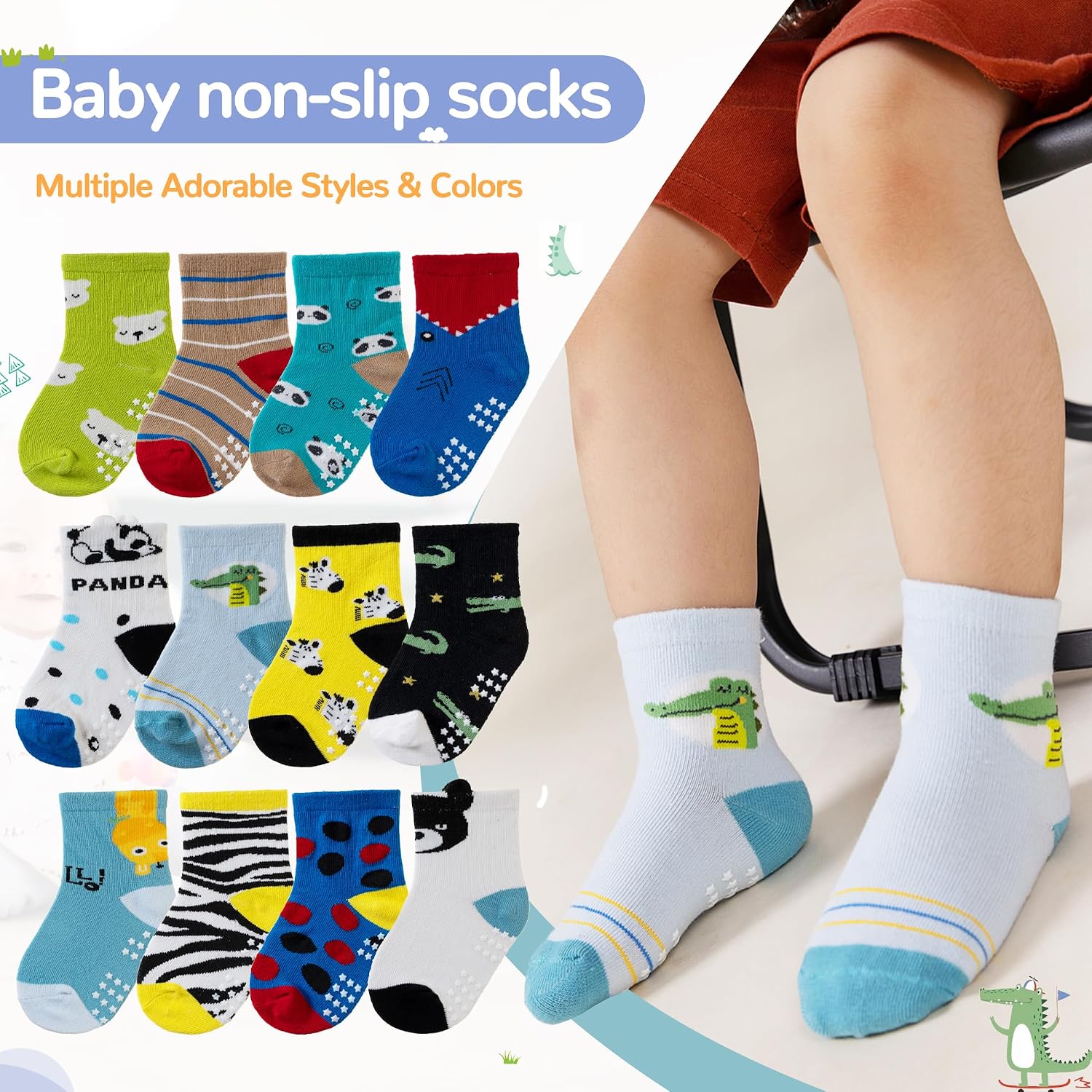 Detalle 2 de SEEYAN Baby Socks Non Slip 3 Sizes