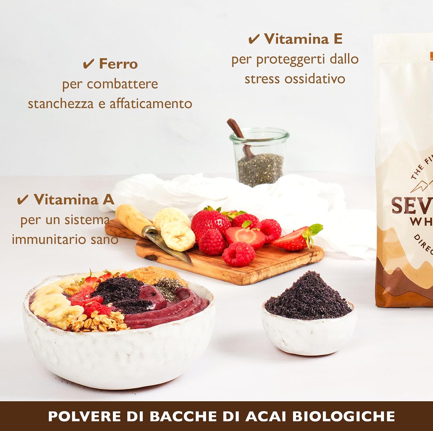 Detalle 2 de Sevenhills Wholefoods Polvere di Acai 500g 🥣