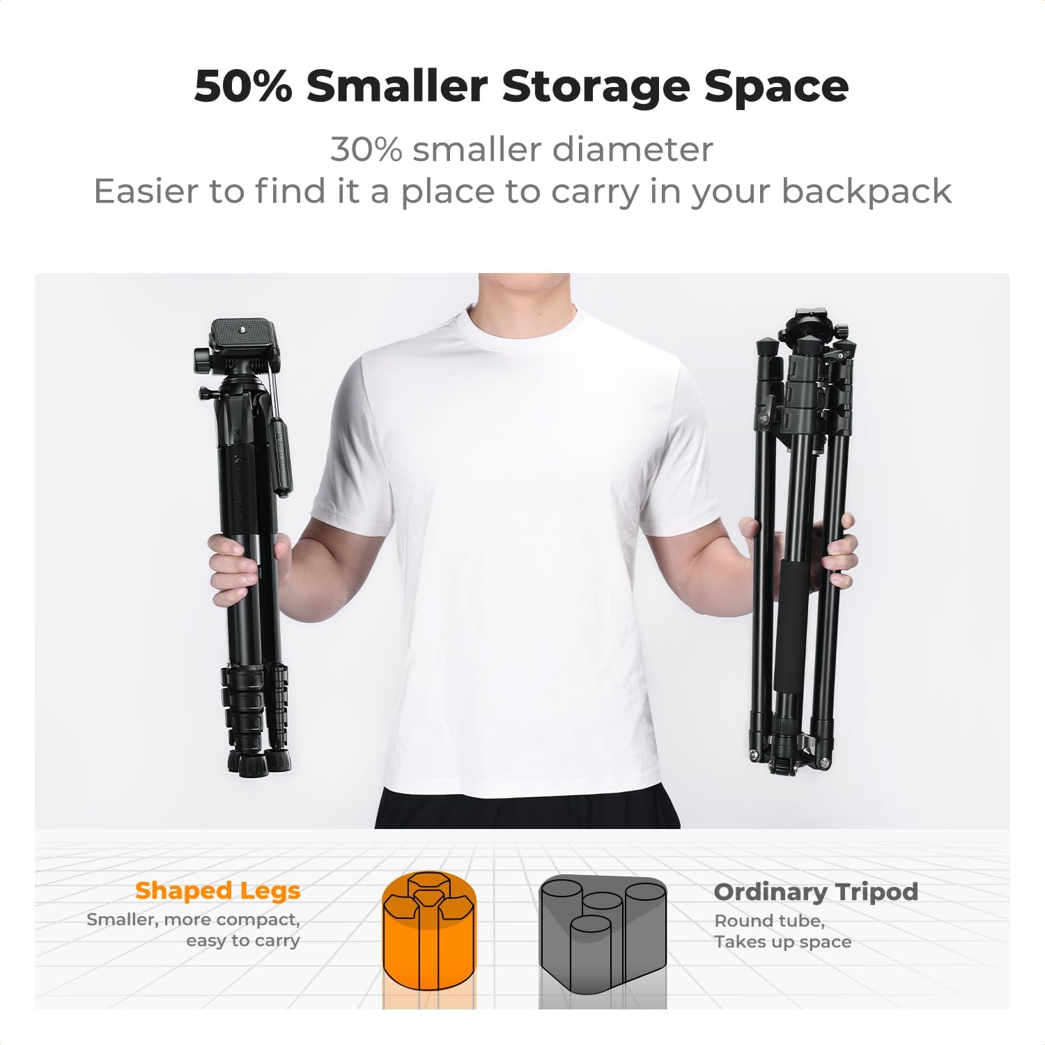 Thumbnail 1 de K&F CONCEPT S255A3 Travel Tripod 75