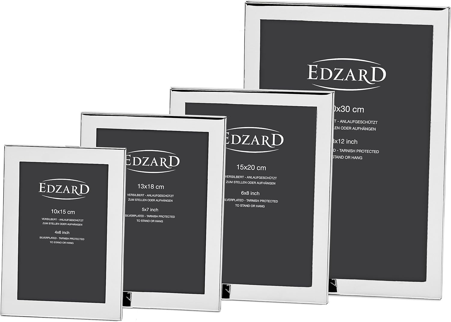 Thumbnail 2 de EDZARD Cadre photo Prato argenté noble pour photo 20 x 30 cm (portrait ou paysage)