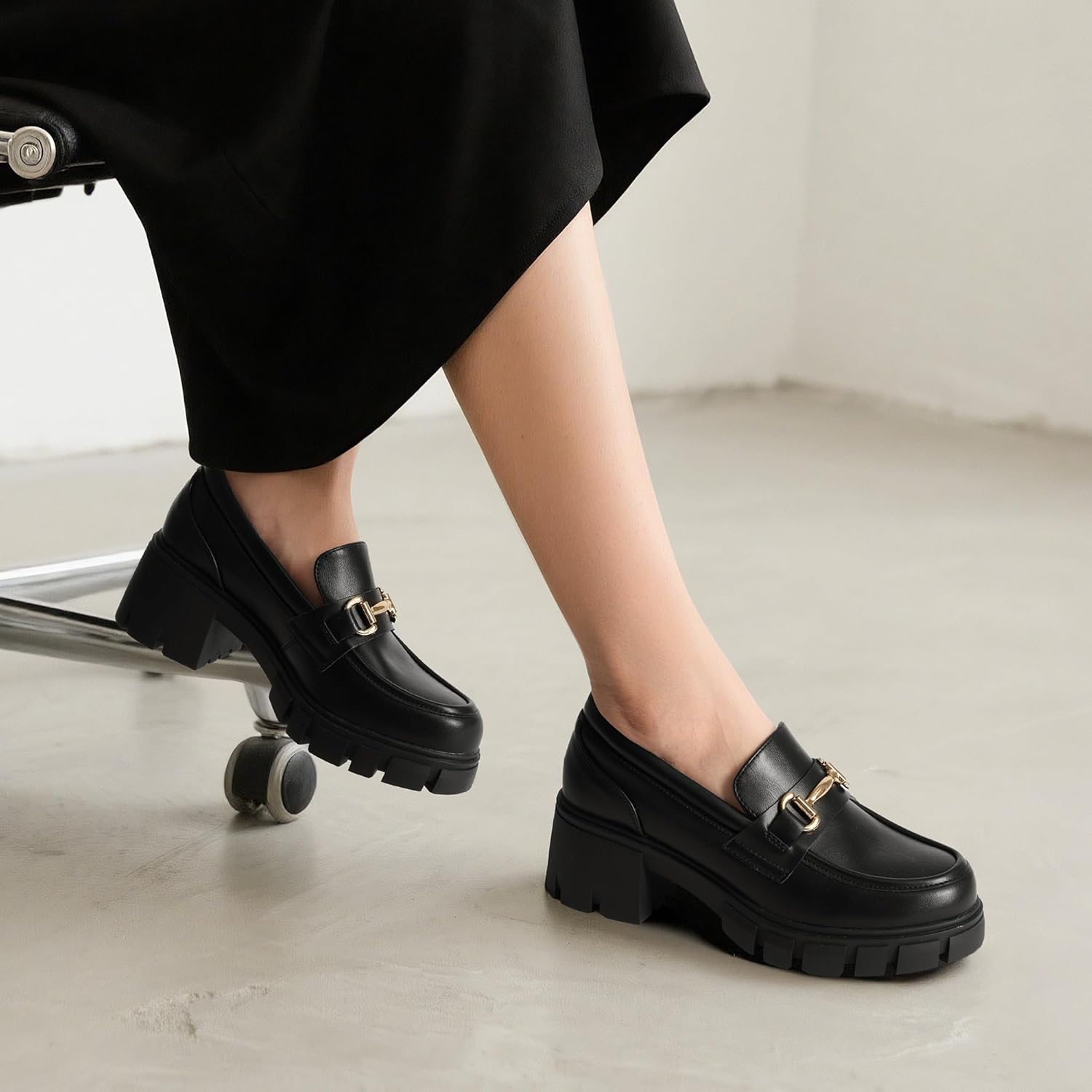 Thumbnail 2 de DREAM PAIRS Platform Chunky Loafers 5mm cushioning 👞