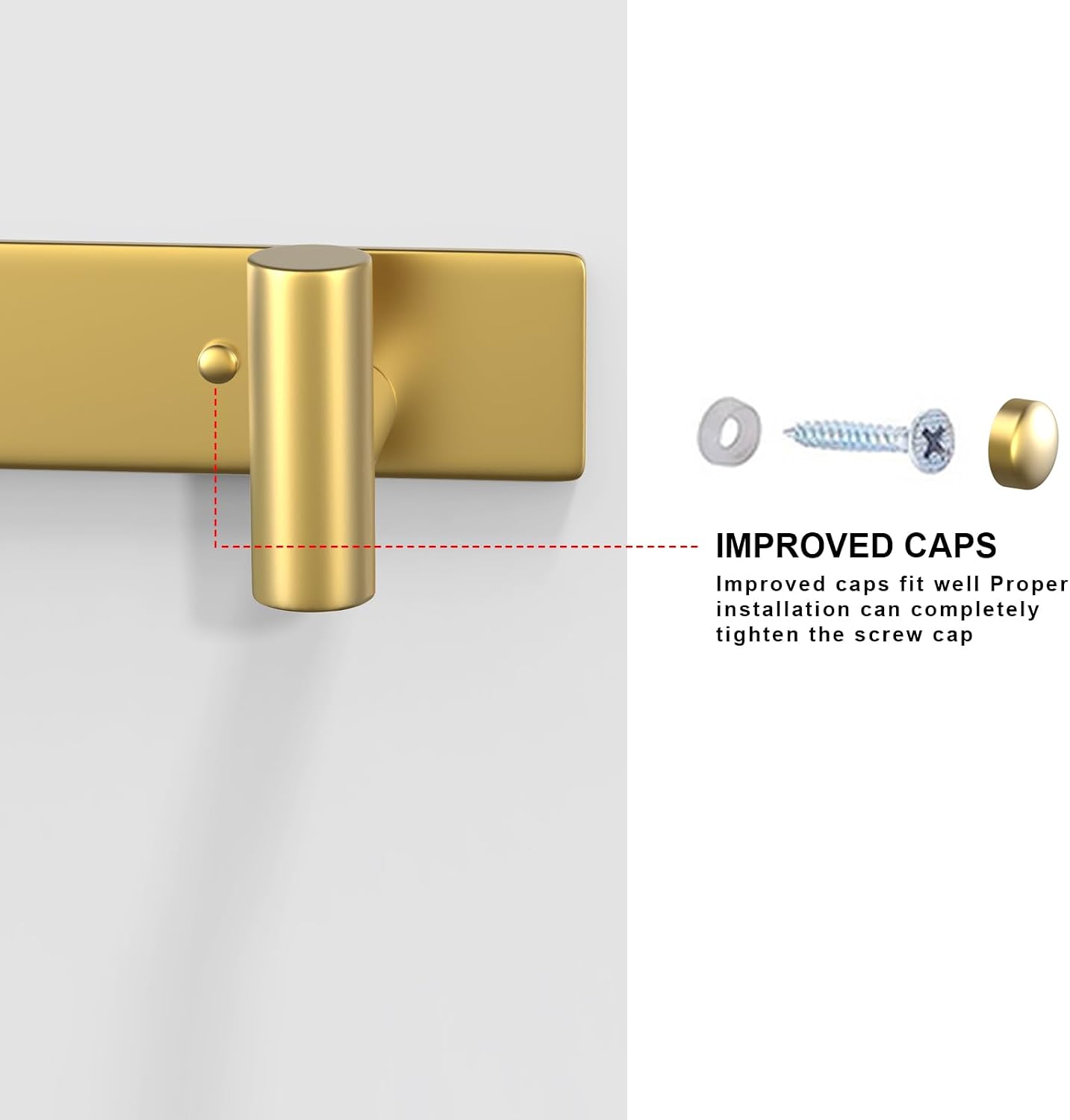 Detalle 2 de VAEHOLD 067 Wall-Mount Hook Rack, Gold Stainless Steel, 5 Hooks