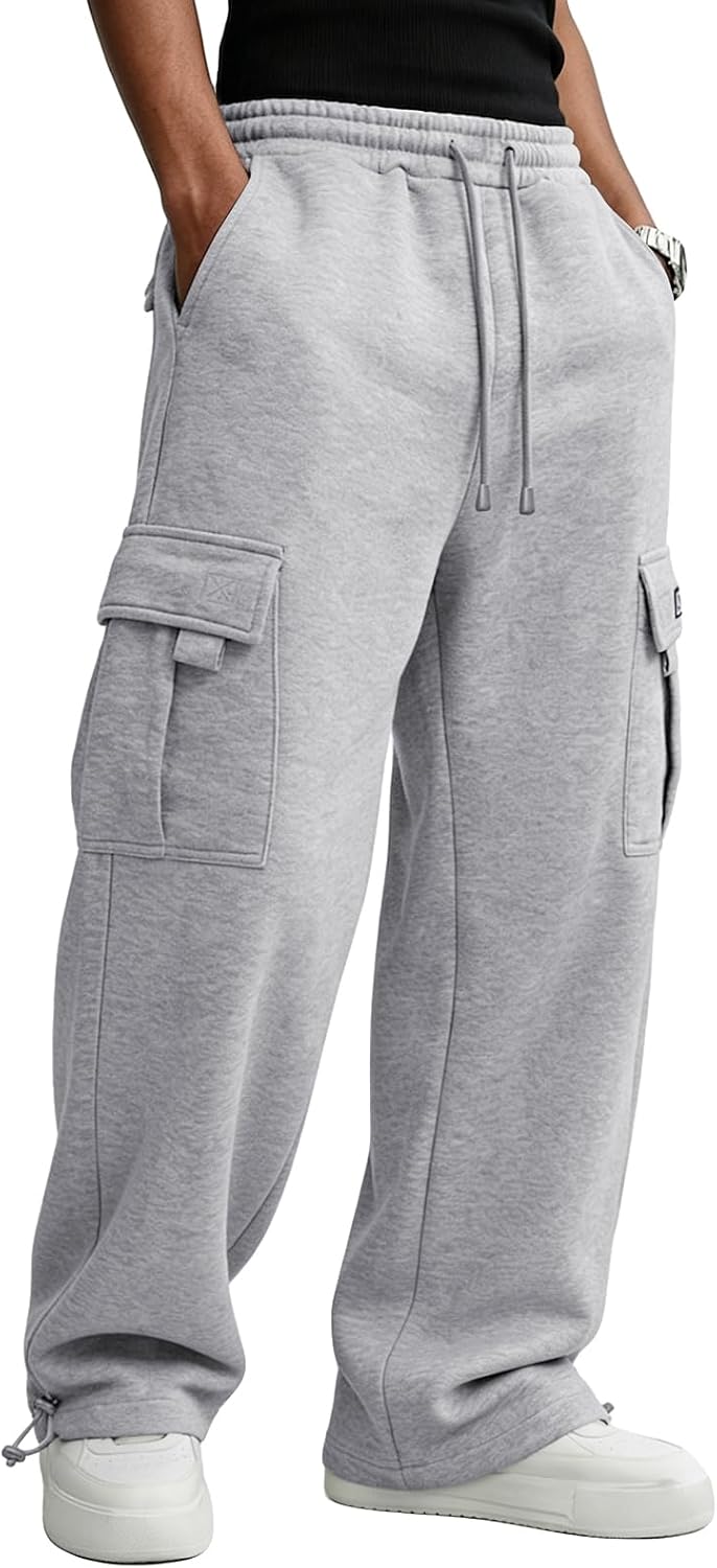 Detalle 1 de Men’s Cargo Sweatpants, Polyester-Cotton Blend