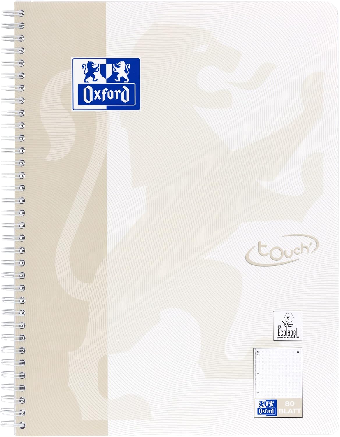 Detalle de Oxford Touch Collegeblock A4 punktkariert/dotted – 3 Stück, 160 Seiten, lichtgrau