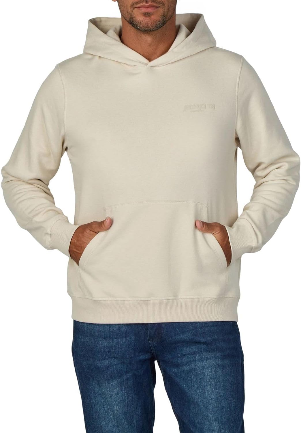 Detalle de Jack & Jones Herren- Hoodie im Relaxed Fit mit Print (JWHINTERLUDE) – Baumwollmischgewebe in Schwarz, Grau, Grün & Beige