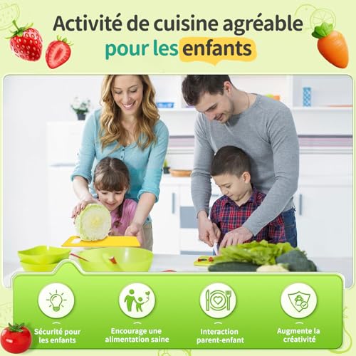 Detalle 2 de Kit Couteaux Sécurité de Cuisine Enfants – EURYUNG, 17 Pièces Montessori