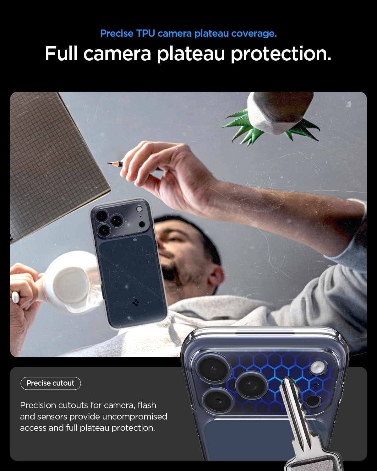 Detalle de Spigen iPhone 17 Pro Hülle – Ultra Hybrid MagFit mit 2025 Upgrade Kamerasteuerung