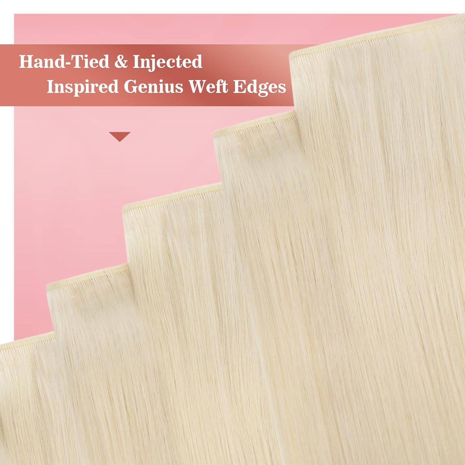 Detalle 2 de Ve Sunny Hair Extensions Real Human Hair 24 Inch Genius Clip-In Extensions in Platinum Blonde