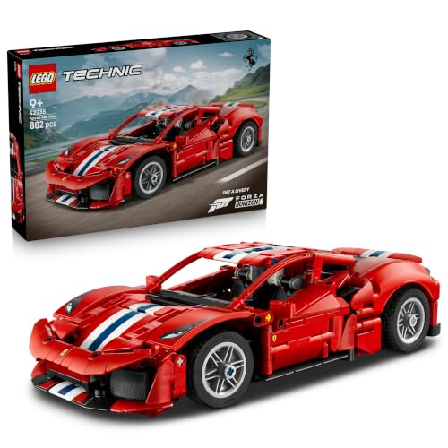 Detalle de LEGO Technic Auto Ferrari 488 PISTA 42235: il modello da collezione per giovani piloti e appassionati di Meccaniche