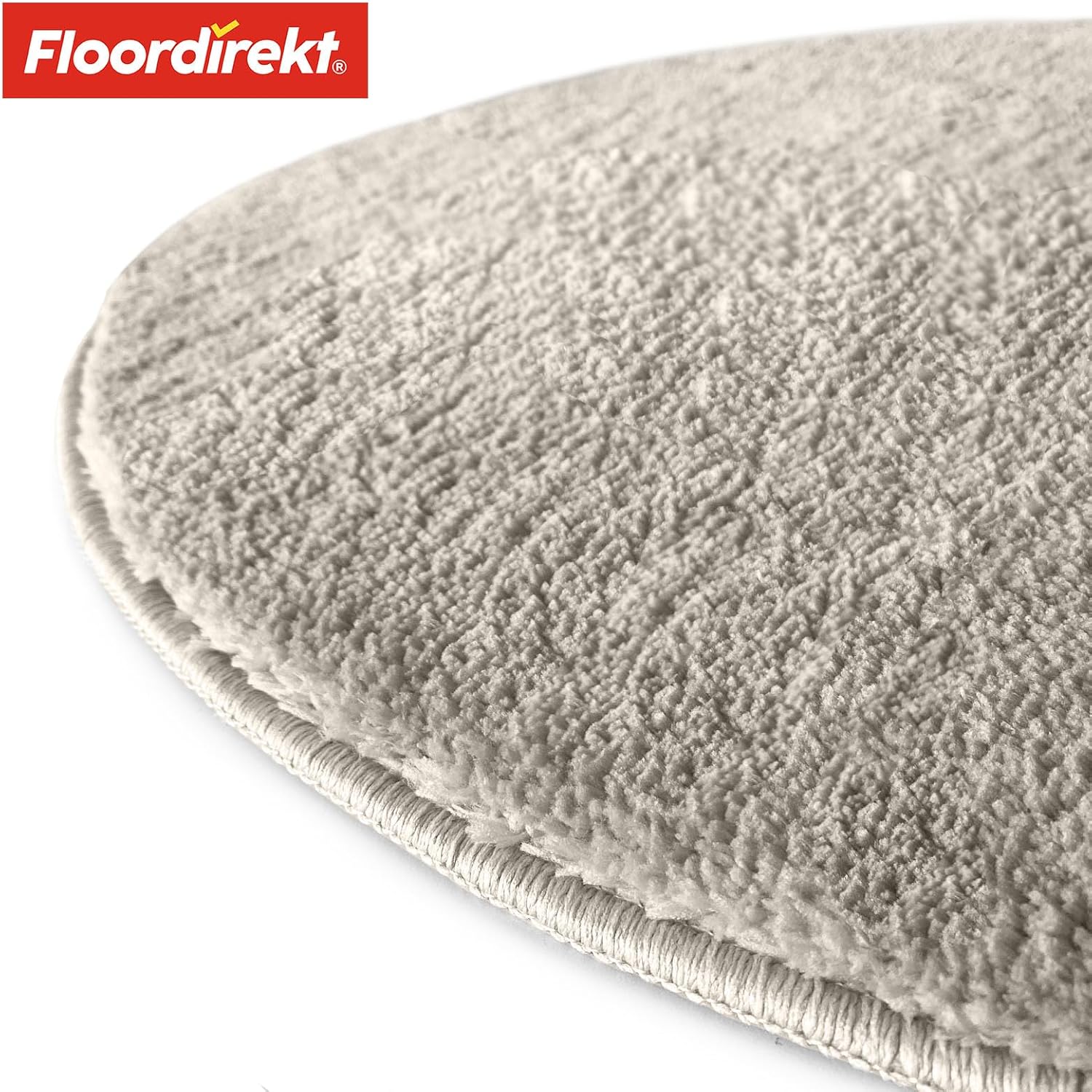 Detalle 2 de Floordirekt Badematte Sky Ivory Rund 95 cm – Rutschfest, waschbar und schadstoffgeprüft