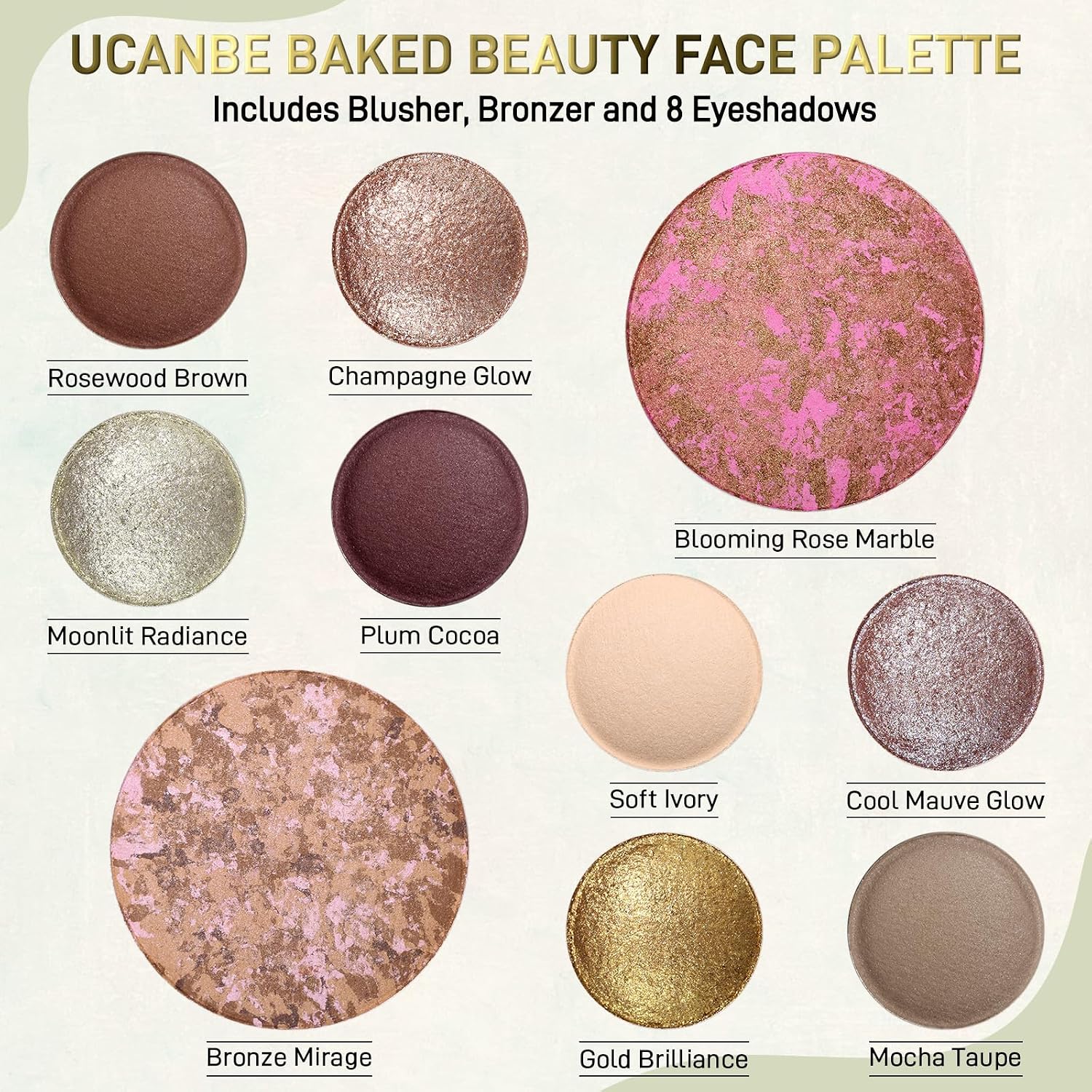 Detalle de UCANBE Makeup Palette Set with 8 Eyeshadows