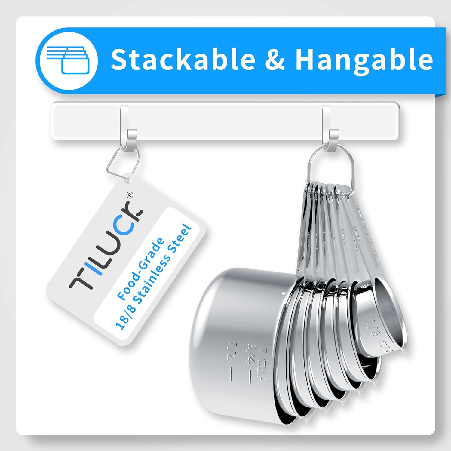 Detalle 2 de TILUCK Stainless Steel Measuring Cups 13-piece 🍴