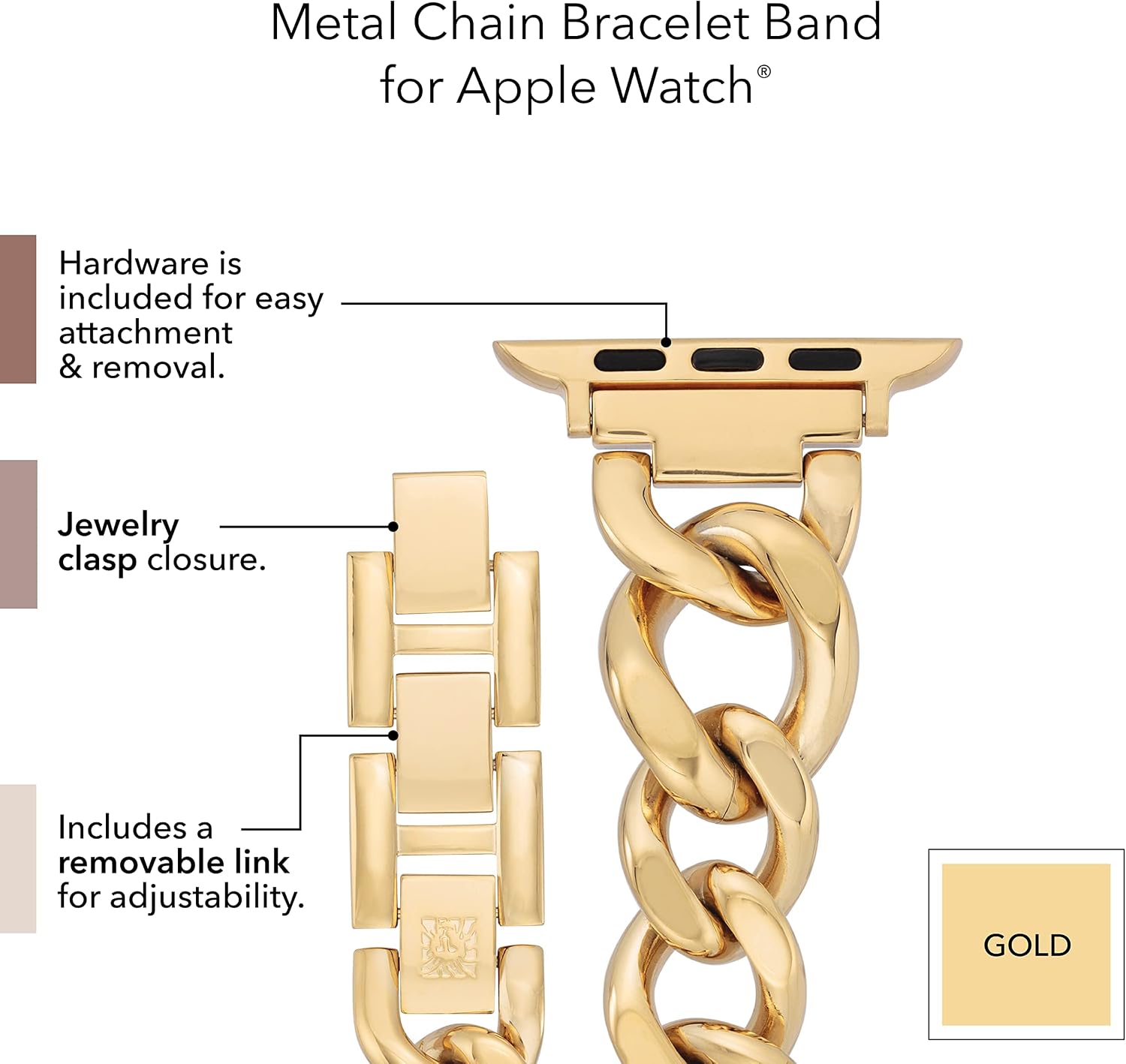 Thumbnail 3 de Anne Klein Fashion Chain Bracelet Apple Watch band