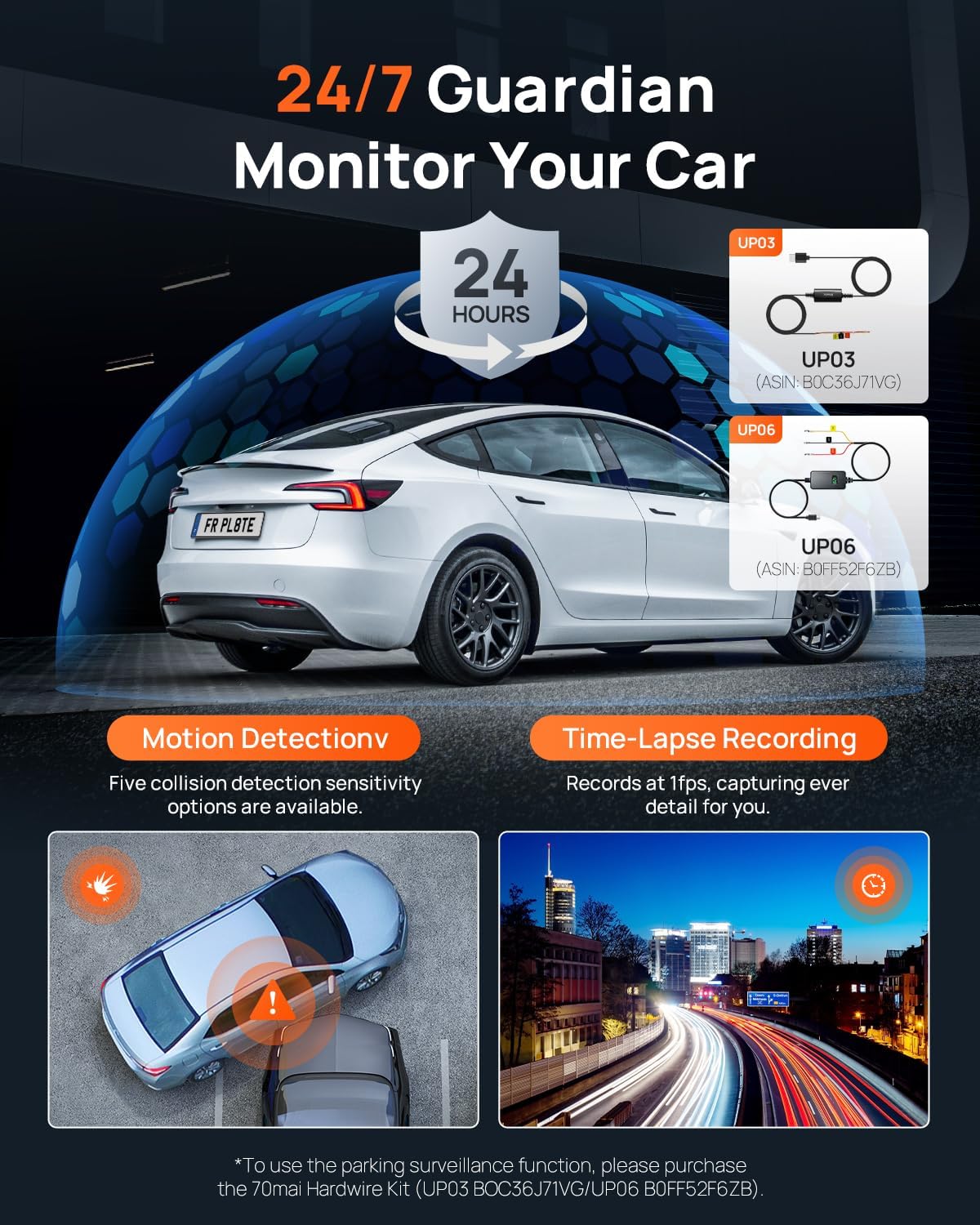 Thumbnail 3 de 70mai A800SE Dual Dash Cam (Front 4K + Rear 1080P) with GPS, WiFi, ADAS and 128GB microSD