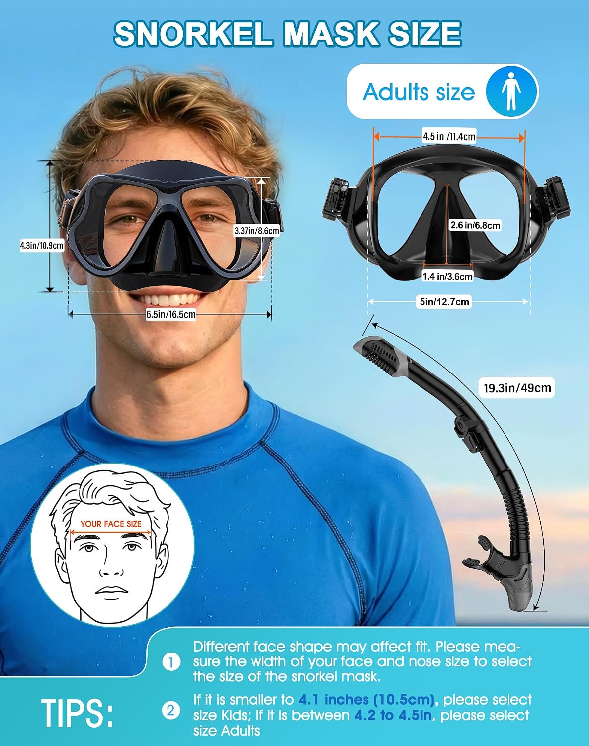 Thumbnail 4 de Greatever Dry Snorkel Set Panoramic Mask