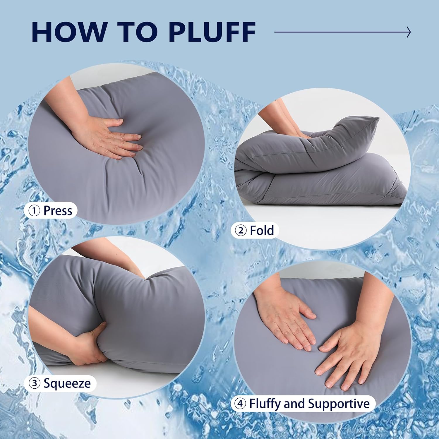 Detalle de DOWNCOOL 20 x 54-Inch Body Pillow with Cooling Cover, Soft Polyester Fill