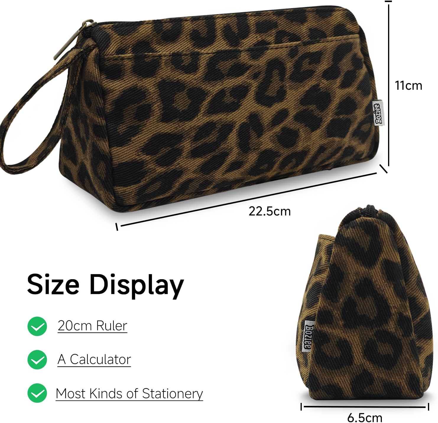 Thumbnail 1 de Boziee Oxford-Stoff Federmäppchen (Leopard) – großes Stiftetui mit Doppelreißverschluss
