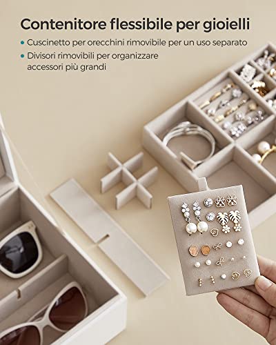 Thumbnail 4 de SONGMICS Scatola Portagioie a 2 Livelli JBC165W01: eleganza e organizzazione per gioielli
