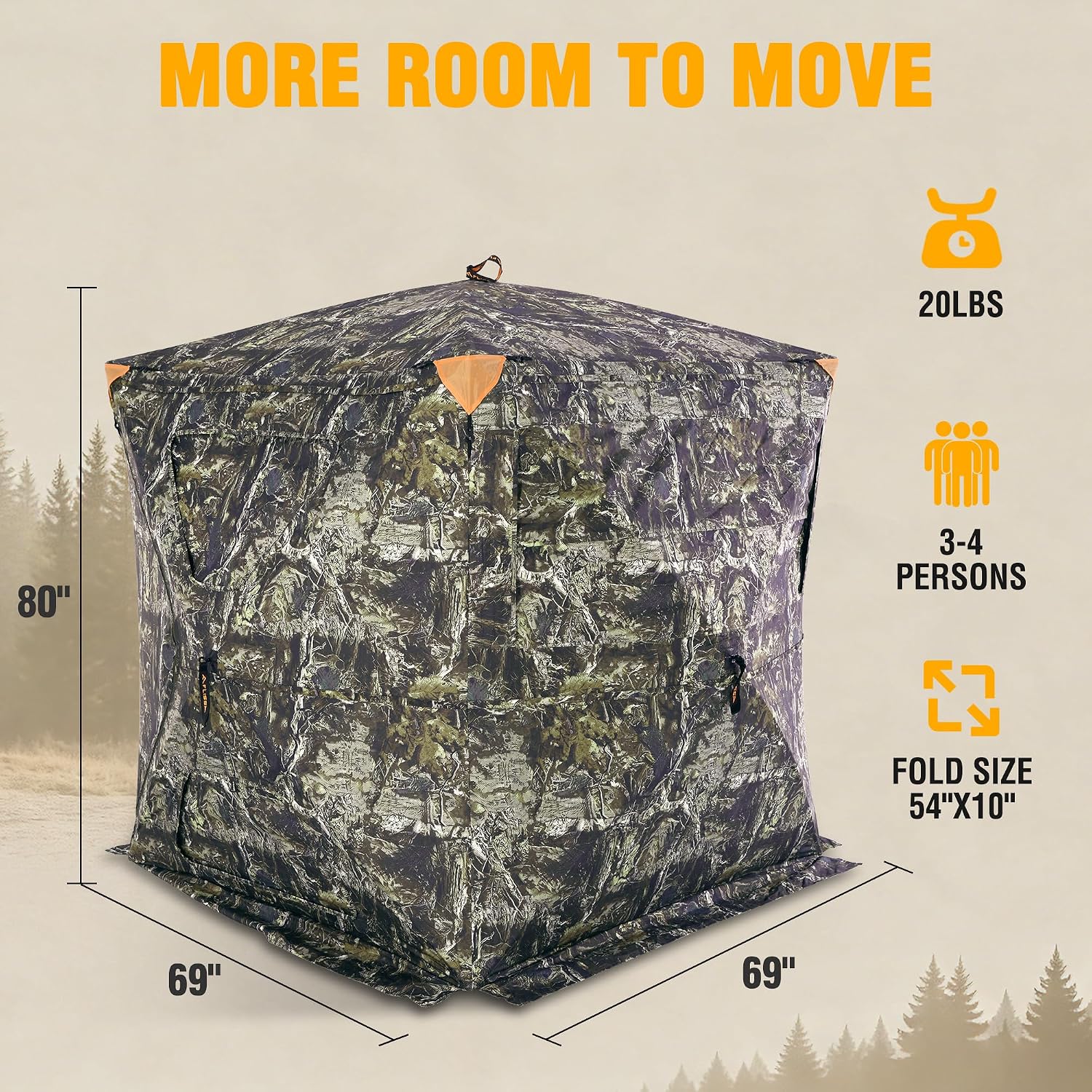 Detalle 2 de FLISSA F091141AE Hunting Blind, 360° Visibility, Pop-Up, 3–4 Person