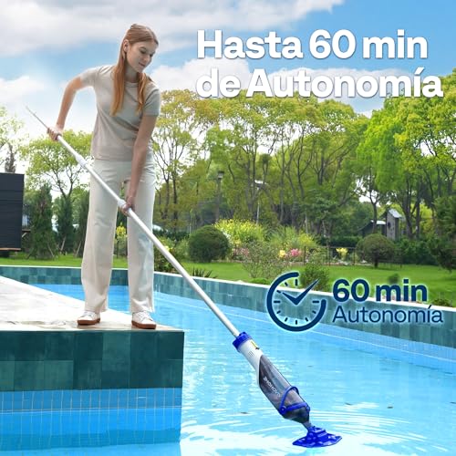 Thumbnail 7 de VIVOHOME limpiafondos de piscina inalámbrico 70 LPM con pértiga telescópica 213 cm