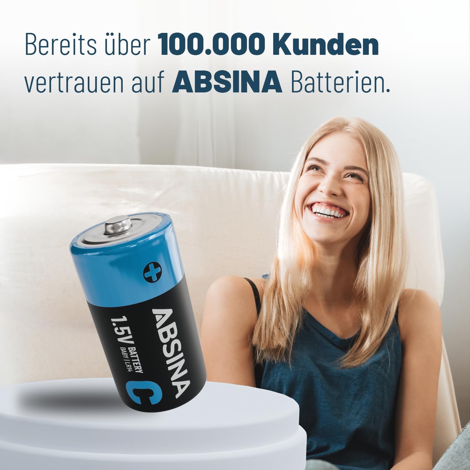 Thumbnail 2 de ABSINA 12x Baby C Batterien LR14 1,5V Alkaline (C) – langlebige R14-Batterien für Taschenlampe & Co.