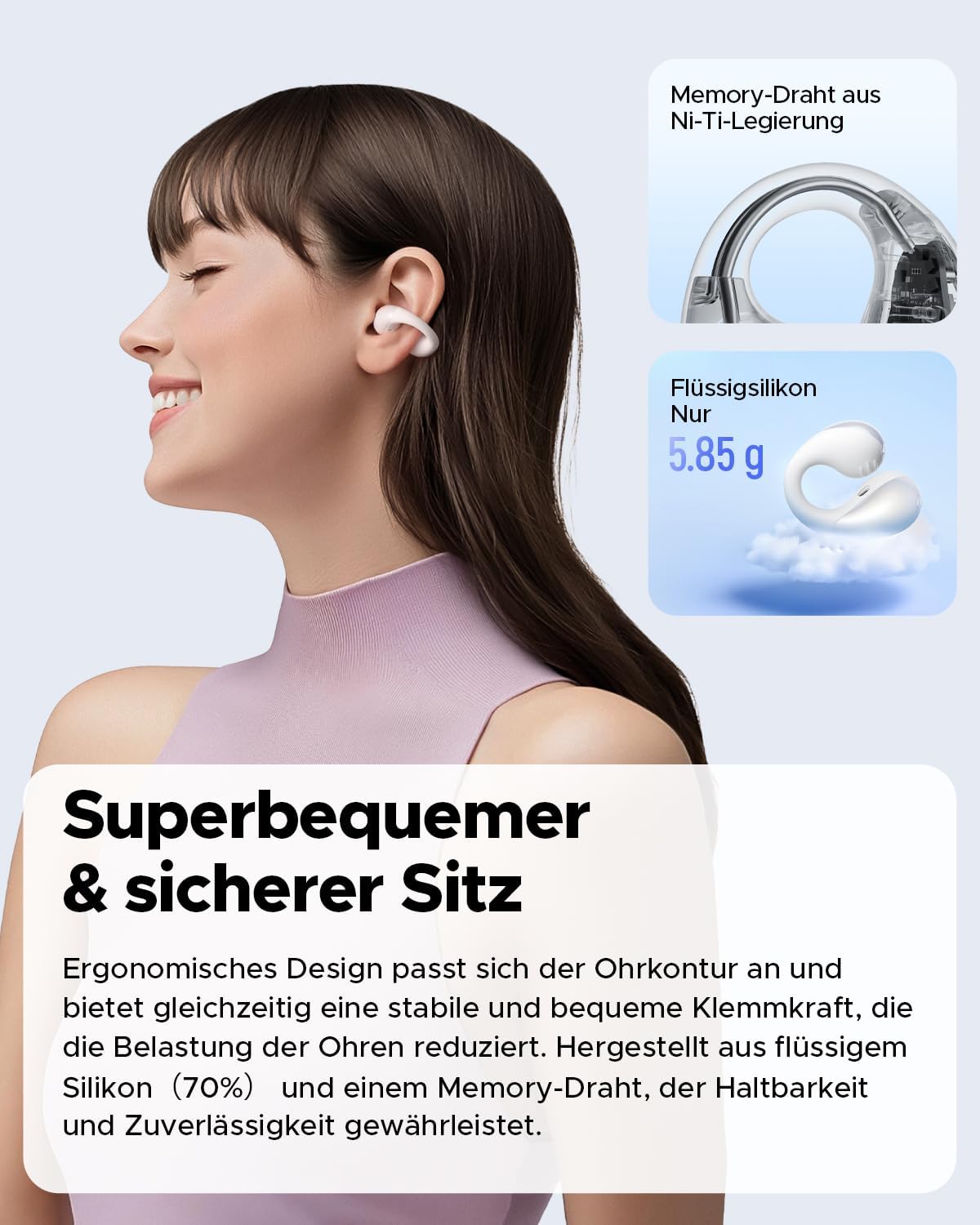 Thumbnail 4 de SoundPEATS PearlClip Pro Open-Ear Bluetooth-Kopfhörer mit Clip (Bluetooth 5.4, IPX5, 24 Std.)