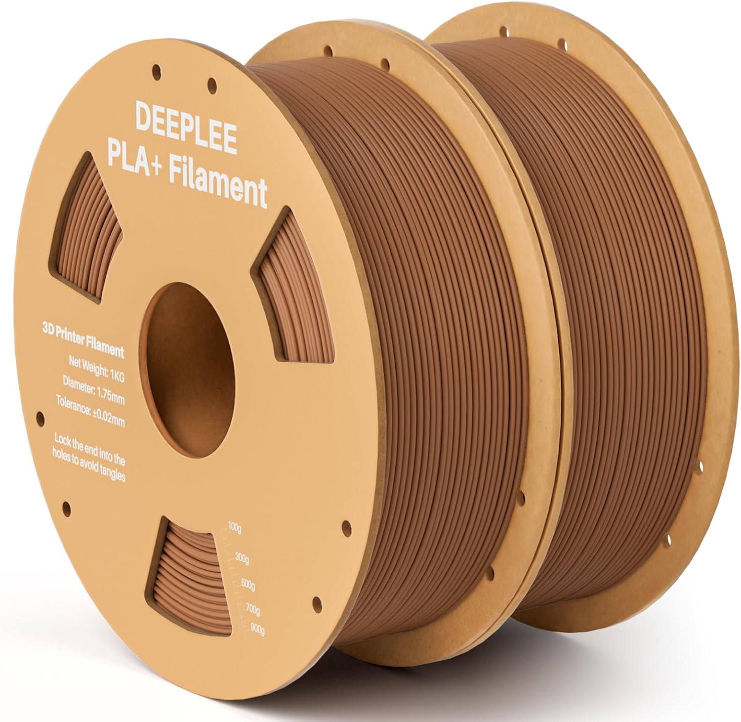 Detalle de DEEPLEE PLA Plus 1.75mm Brown 2kg filament (PLA+) for FDM 3D printing