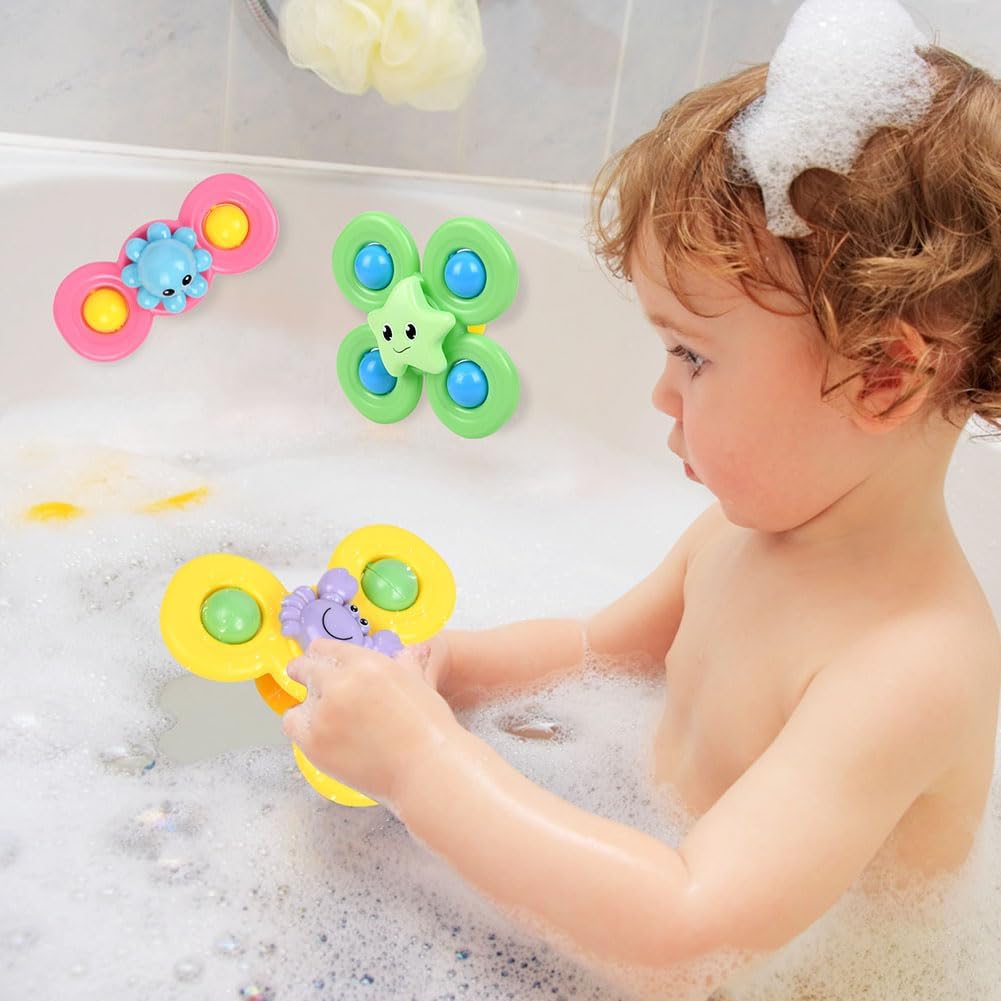 Thumbnail 4 de Ainiv 3PCS Suction Cup Spinner Toy set for toddlers (1+ years) with rattle and rotating blades