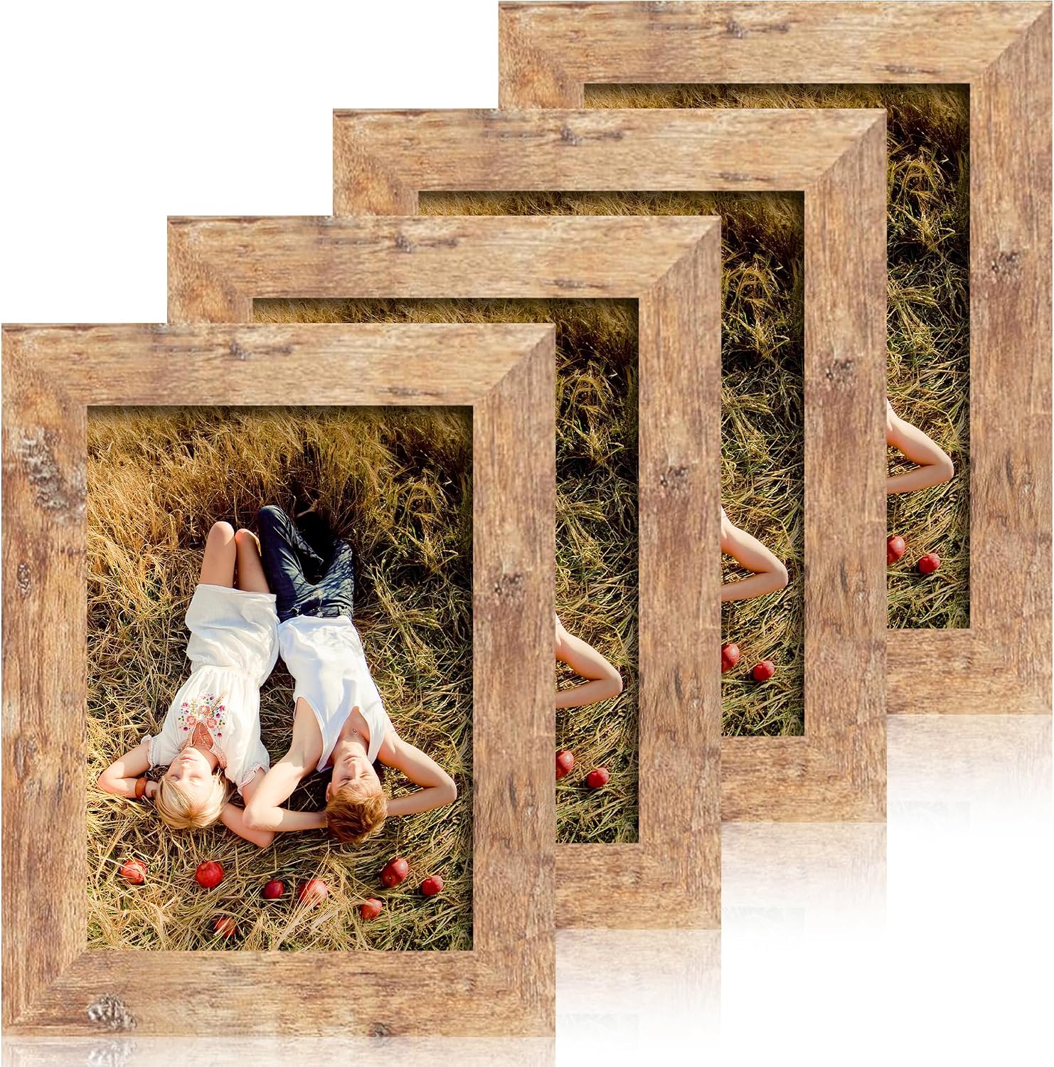 Detalle de iRahmen 5x7 Picture Frame Set, Rustic Brown 🖼