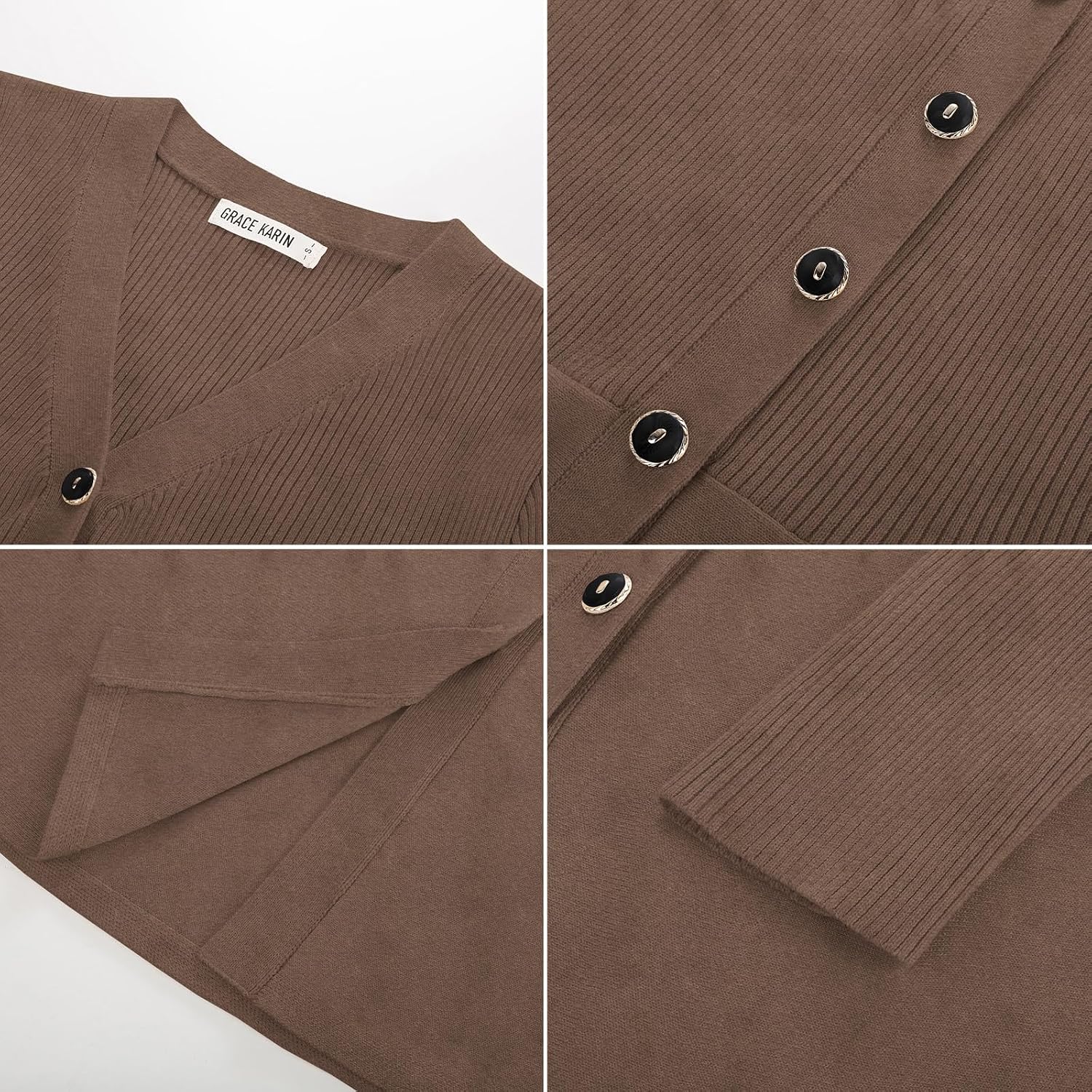 Detalle 2 de GRACE KARIN Long Sleeve Cardigan Sweater for Women