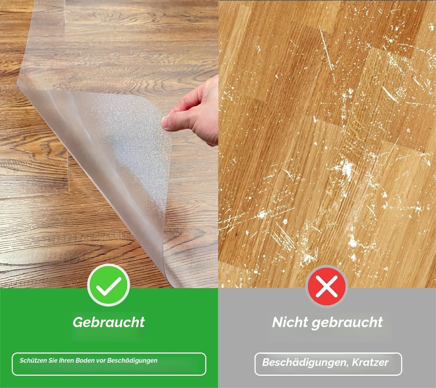 Detalle de ShareWin Bürostuhl Unterlage 120×150 cm Bodenschutzmatte