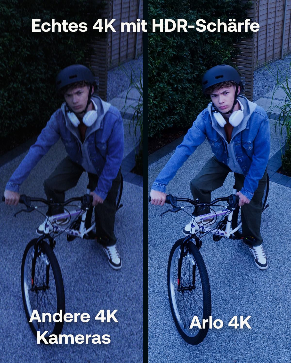 Detalle de Arlo Ultra 3 Außen-WLAN-Überwachungskamera (kabellos) – 4K, KI-Erkennung, Auto-Tracking, Farb-Nachtsicht, Zwei-Wege-Audio, lokaler Speicher, 4 Kameras mit Smarthub