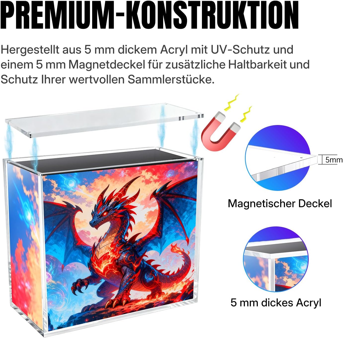 Detalle de Wigearss Acryl Case Magnetisch – Schutzbox für Pokemon Elite Trainer Box