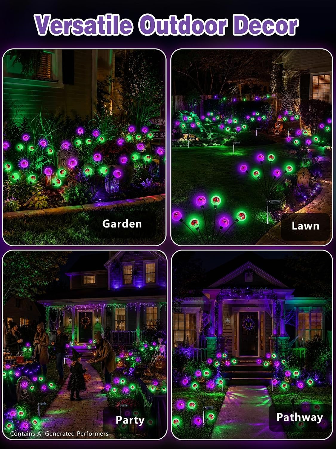 Detalle 2 de Solar Halloween Eyeball Lights, 6-Pack