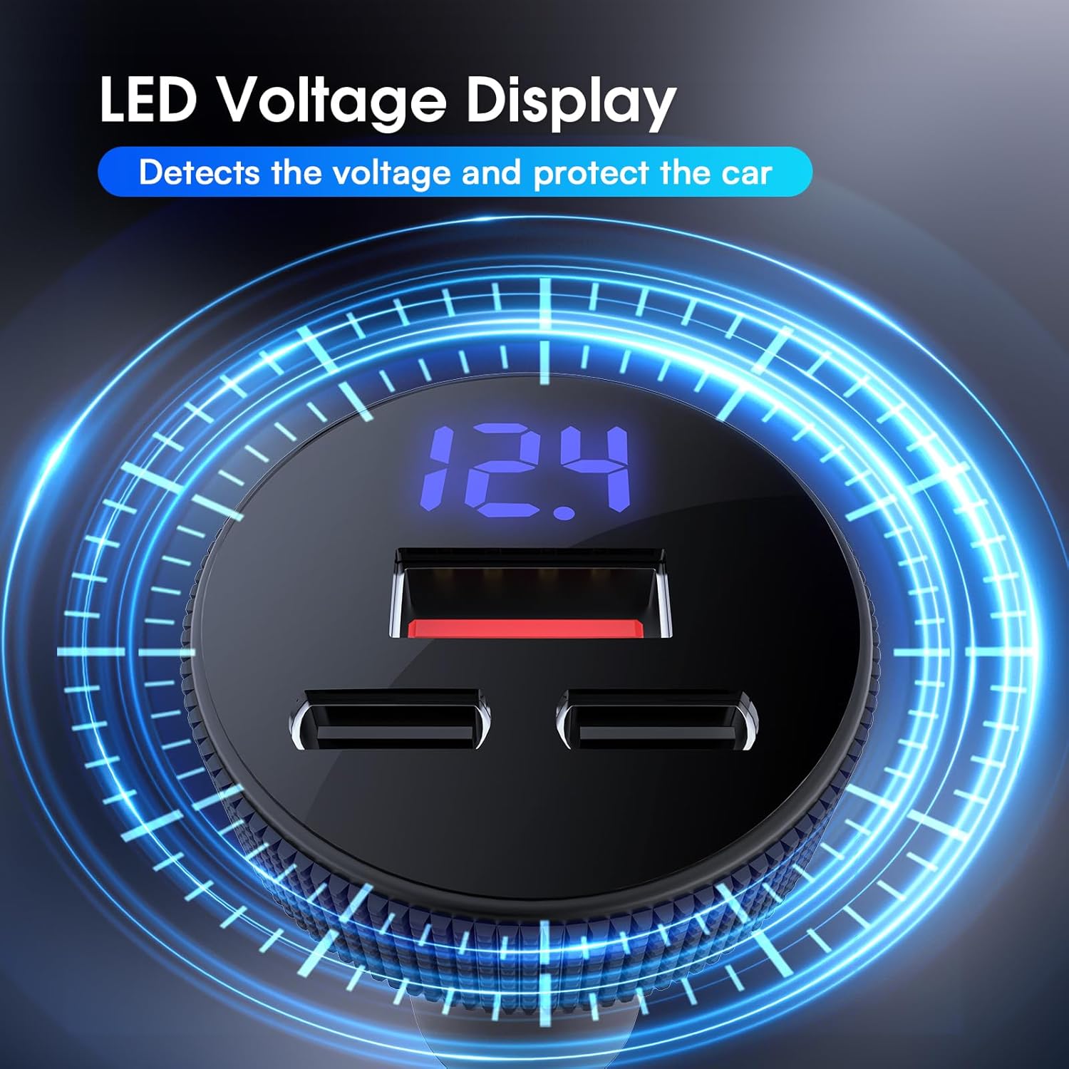 Thumbnail 5 de GemCoo 108W USB‑C Auto-Ladegerät (Dual PD + QC3.0) mit 3 Ports und LED-Voltmeter, KFZ-Zigarettenanzünder