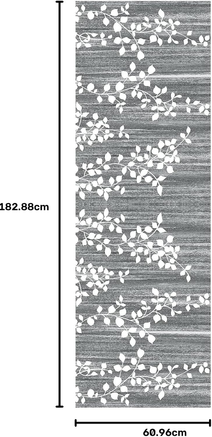 Detalle de WTHYGB Teppich Läufer 60x180 cm Grau-Blau – rutschfest, waschbar, flexibel für Flur, Küche, Waschküche