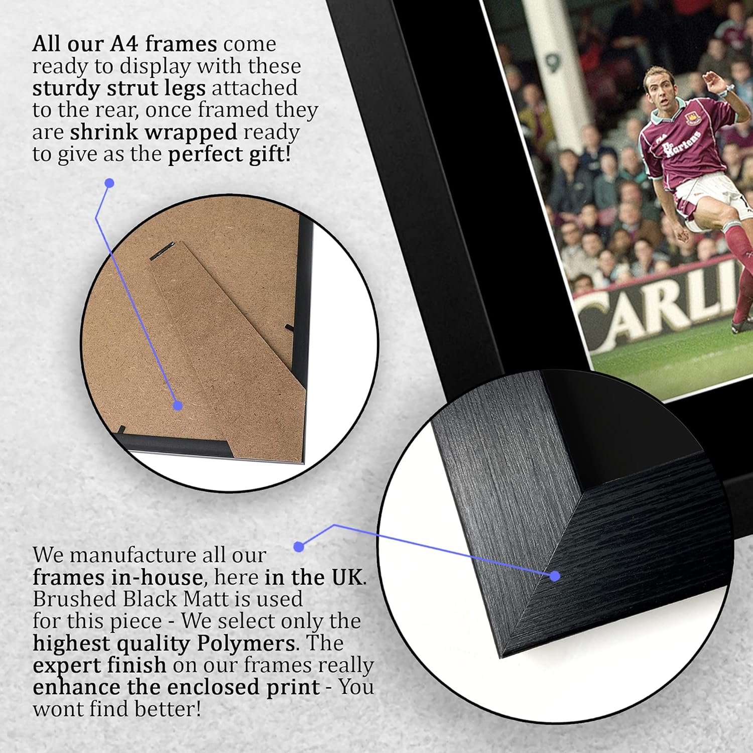 Thumbnail 6 de HWC Trading FR Paolo Di Canio signed framed A4 photo print gift (West Ham United)