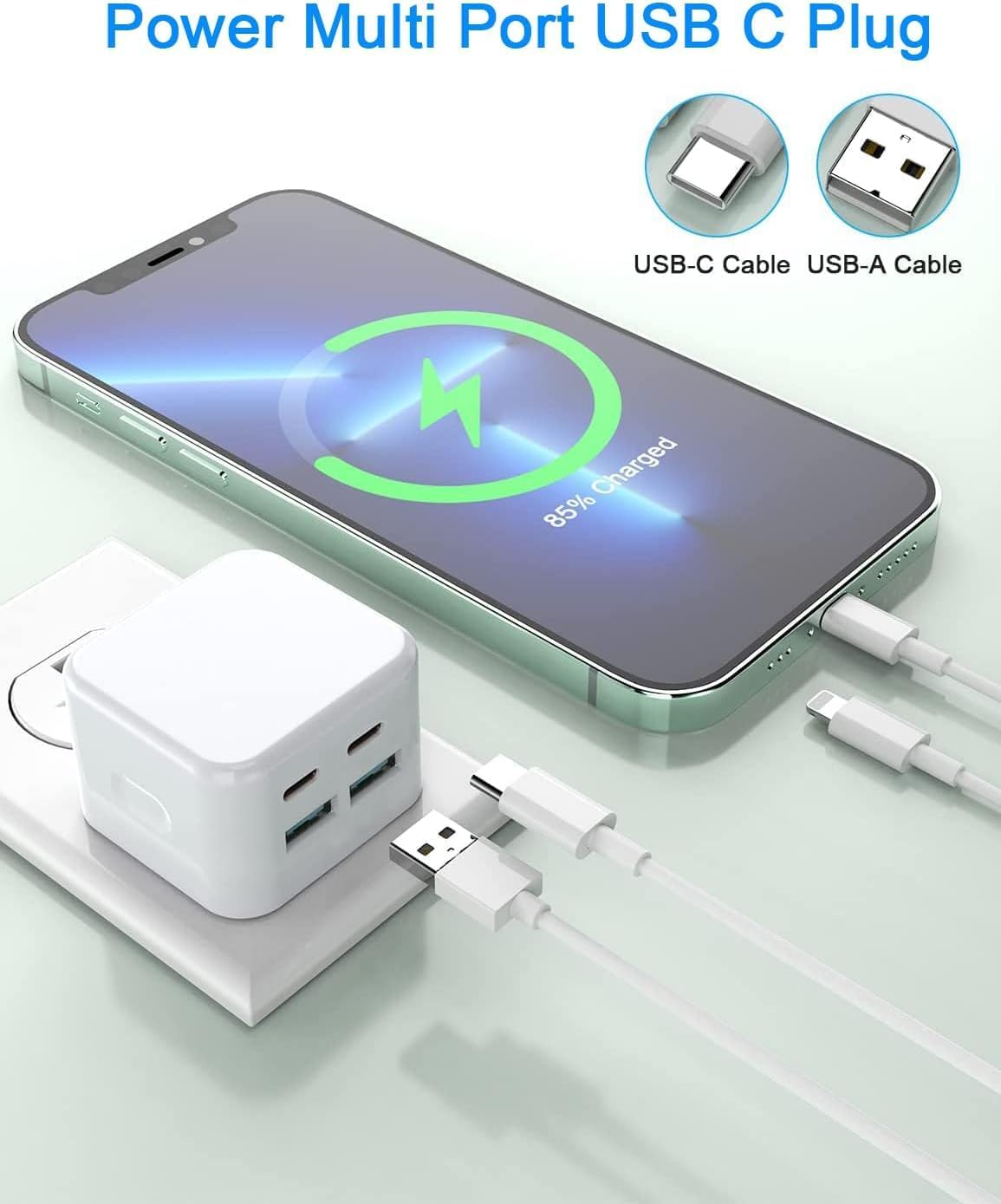 Thumbnail 5 de 40W USB C 4‑Port Charger Plug (2 Pack)