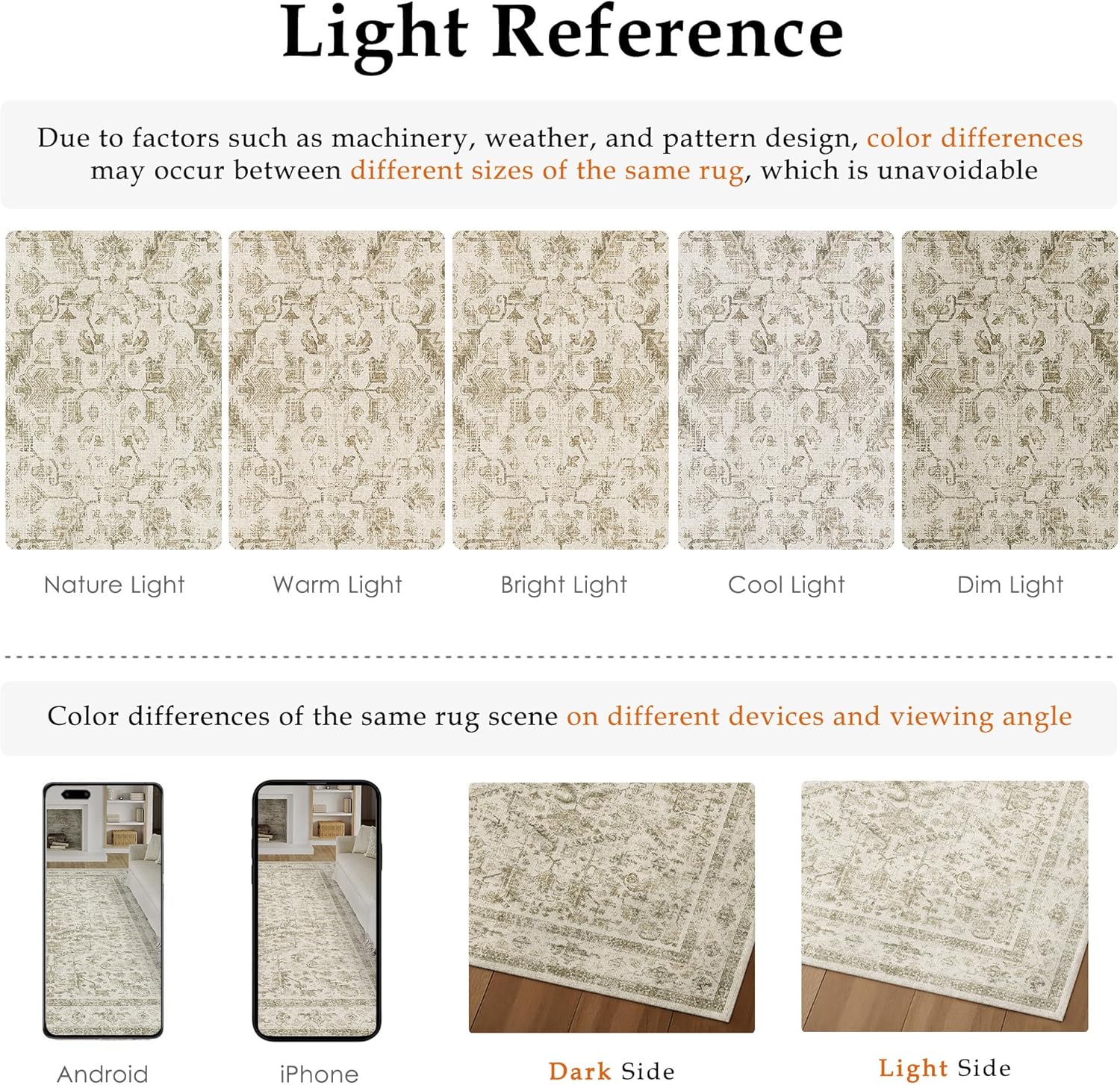 Thumbnail 1 de PureCozy Vintage Washable Beige Rug (200x300cm) – soft low pile, non-slip backing