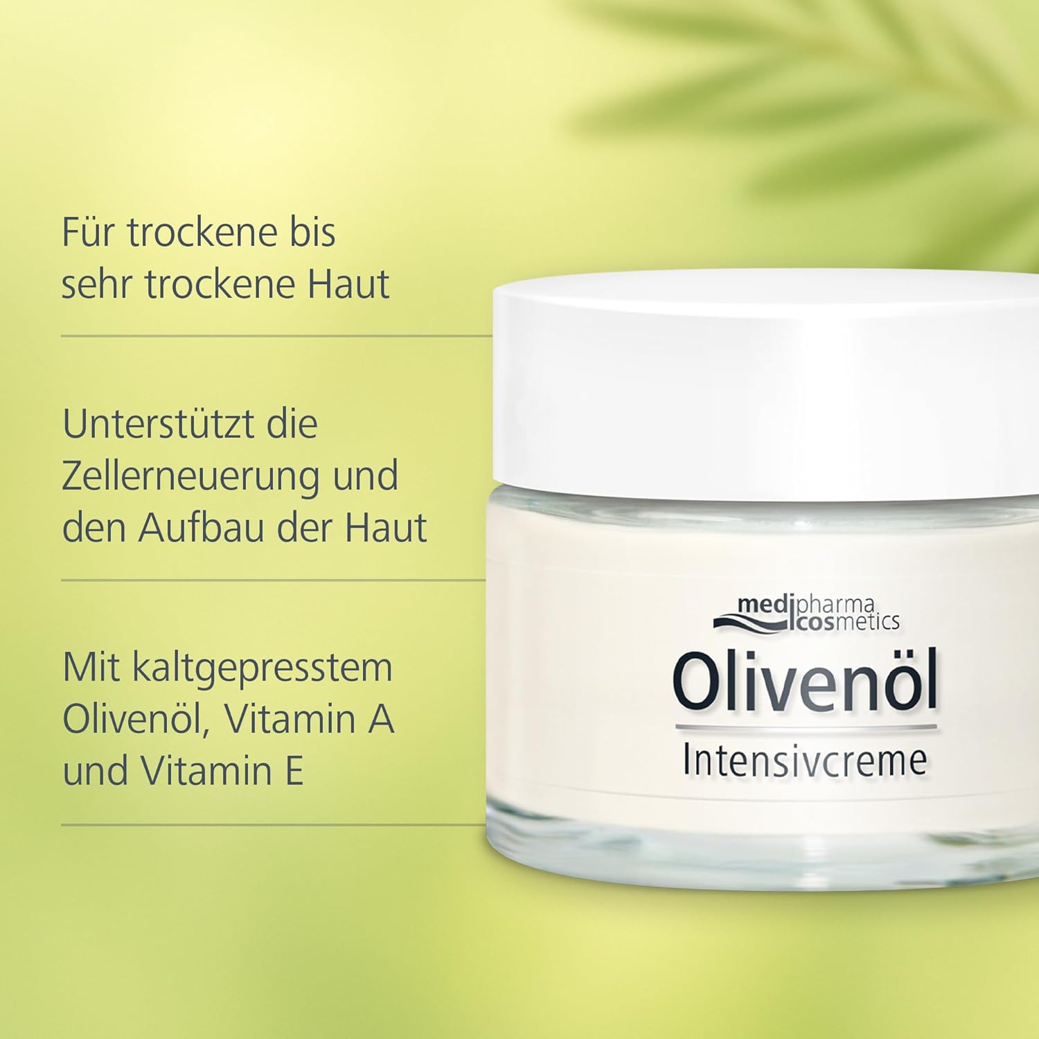Thumbnail 2 de medipharma cosmetics Olivenöl Intensivcreme – reichhaltige Gesichtscreme mit kaltgepresstem Olivenöl, Vitamin A & E (50 ml)