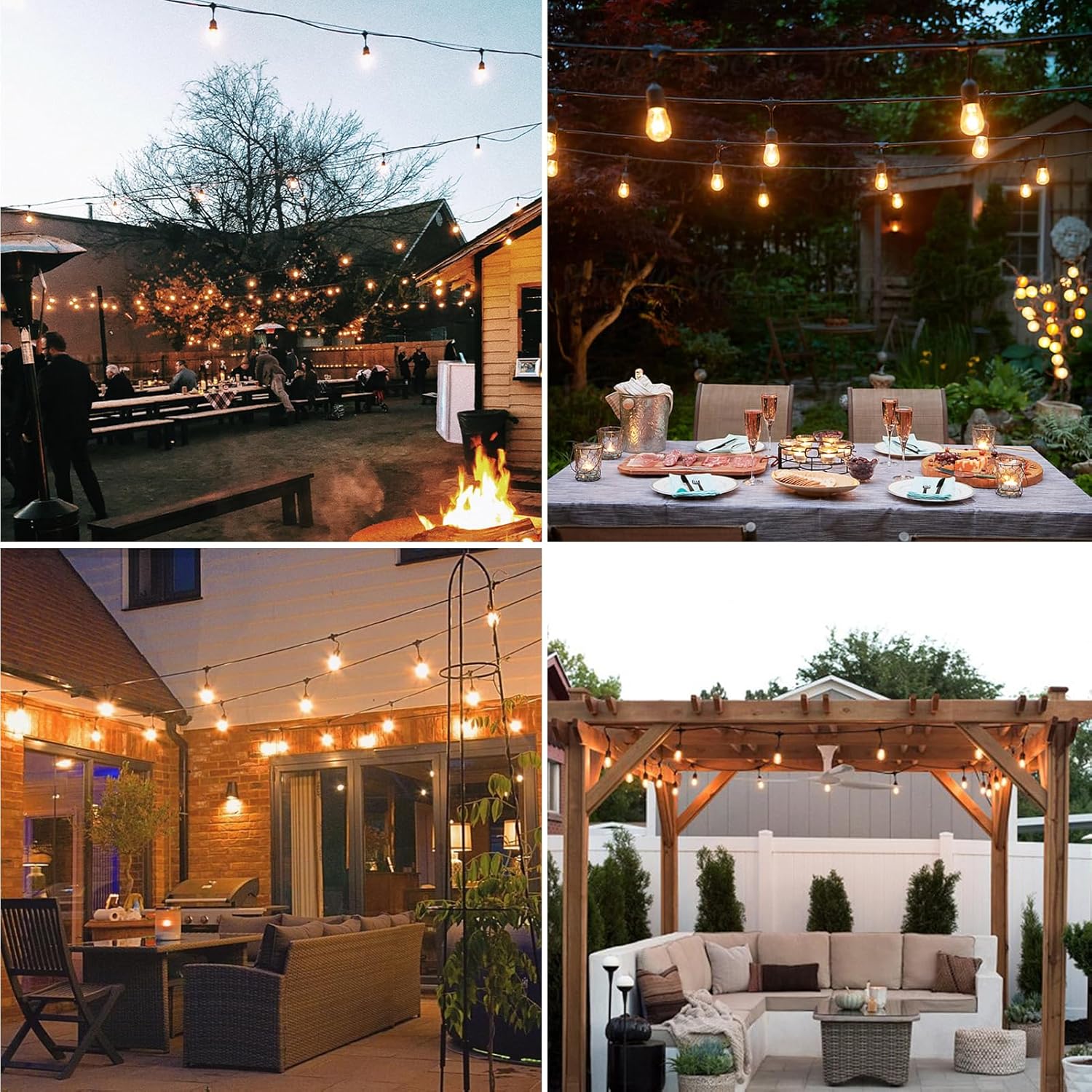 Thumbnail 5 de BRIMAX Outdoor String Lights 49FT heavy-duty waterproof set with 15 E27 sockets