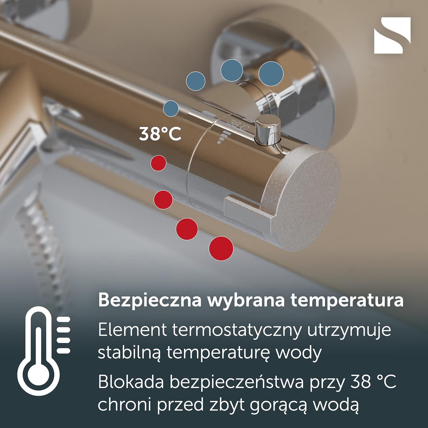 Thumbnail 3 de Schütte 52470 London Chrome – termostatyczna bateria wannowa ścienna