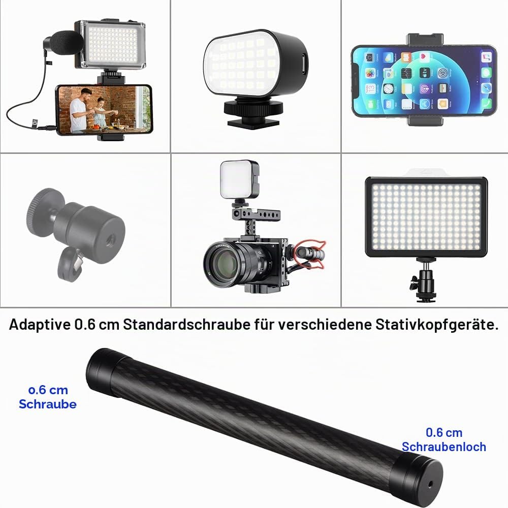 Detalle 2 de PULUZ 35 cm Gimbal Verlängerungsstange aus Kohlefaser – kompatibel mit DJI RS 4 Pro, RS 3 Pro, RS 3, RSC 2 und mehr