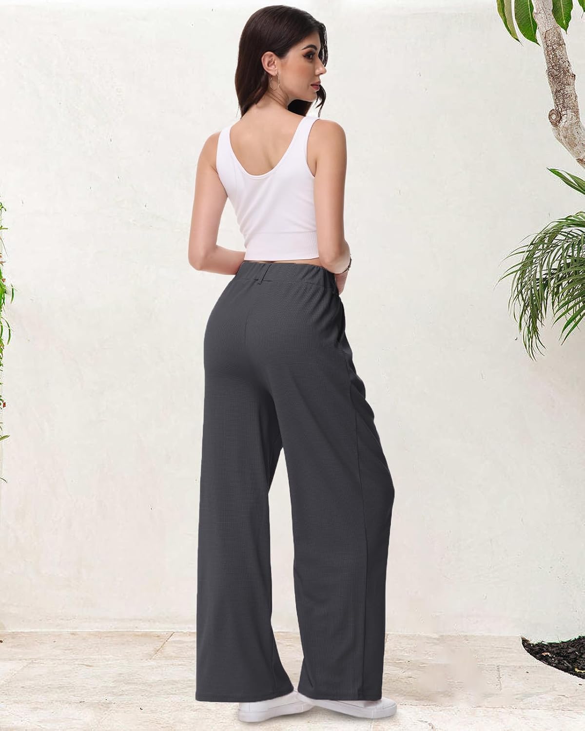 Thumbnail 1 de HMIYA Weite Hose Damen – Palazzo mit elastischer Taille, locker fallend und atmungsaktiv